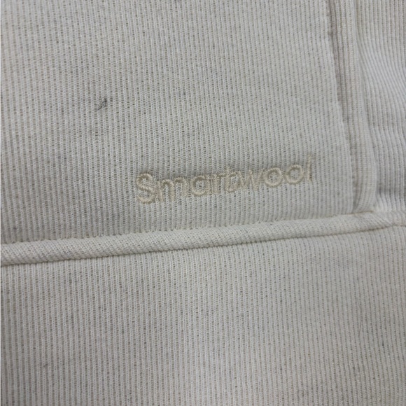 Smartwool Recycled Terry Sleeveless Hoodie 1/4 Zip Sweatshirt Size Medium Cream - Picture 3 of 9